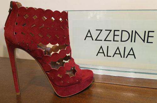 red suede azzedine alaia heels